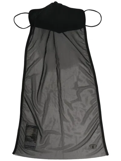 Rick Owens X Champion Logo-patch Veil Face Mask In Schwarz