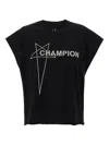 Rick Owens Champion X Owens Crew Neck Graphic Top In Black