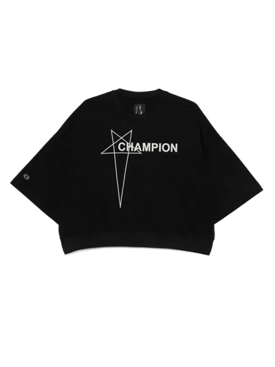 RICK OWENS X CHAMPION LOGO-PRINT T-SHIRT
