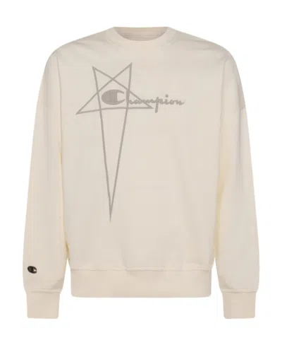 Rick Owens X Champion Logo Sweater In White