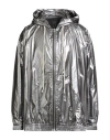 Rick Owens X Champion Man Jacket Silver Size Xl Polyamide In Gray