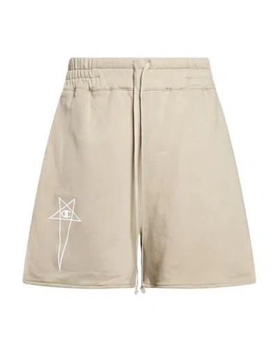 Rick Owens X Champion Man Shorts & Bermuda Shorts Khaki Size Xl Cotton In Brown