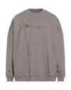 Rick Owens X Champion Man Sweatshirt Taupe Size L Cotton, Elastane