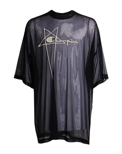 Rick Owens X Champion Man T-shirt Black Size L Recycled Polyamide, Elastane