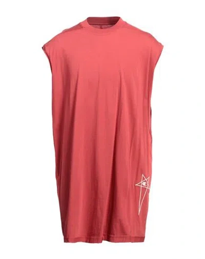 Rick Owens X Champion Man T-shirt Coral Size M Cotton In Red