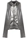 Rick Owens X Champion Metallic Hooded Jacket In Silver