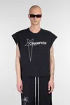Rick Owens X Champion Cropped Micro Tatlin T-shirt In Black