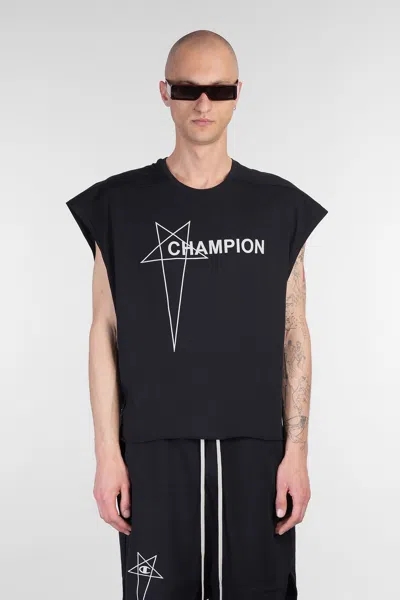 Rick Owens X Champion Micro Tatlin T T-shirt In Black Cotton