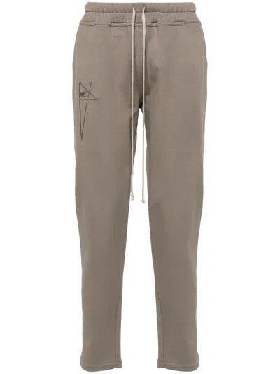 Rick Owens X Champion Motif-embroidered Cotton Track Pants In Grey