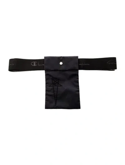 Pre-owned Rick Owens X Champion Nylon Belt Bag In Blue
