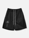 Rick Owens Champion Elastic Waistband Bermuda Shorts With Side Pockets In Black