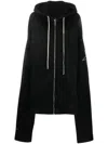 Rick Owens X Champion Oversized Zip-up Hoodie In Black For Women In Black