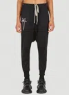 Rick Owens X Champion Dropped-crotch Star-logo Embroidered Trousers In Black