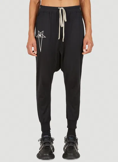 Rick Owens X Champion Prisoner Dropped Crotch Track Pants In Black
