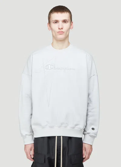 Rick Owens X Champion Pullover Sweatshirt In White