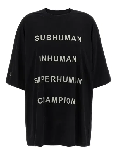 RICK OWENS X CHAMPION SLOGAN-PRINT T-SHIRT