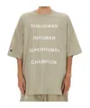 Rick Owens X Champion Text Printed Crewneck T-shirt In Neutral
