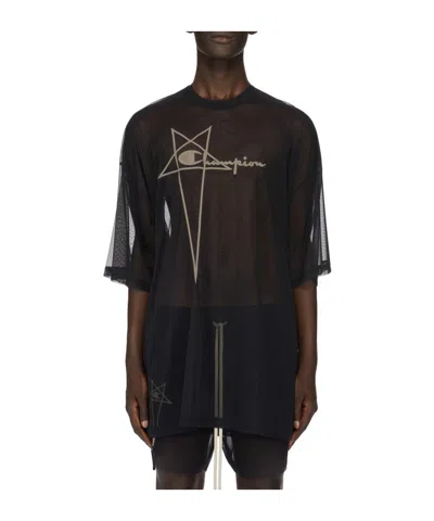 Rick Owens X Champion Tommy Crewneck T-shirt In Black