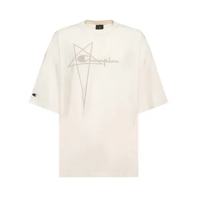 Pre-owned Rick Owens X Champion Tommy Short-sleeve Tee 'white'