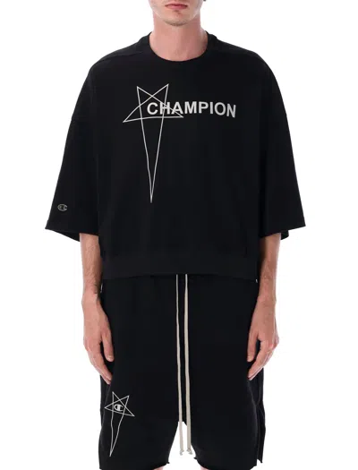 Rick Owens X Champion Tommy T Corpped In Black
