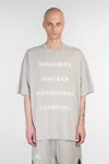 Rick Owens X Champion Text Printed Crewneck T-shirt In Neutral