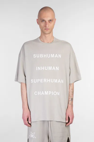 RICK OWENS X CHAMPION TOMMY T T-SHIRT IN TAUPE COTTON