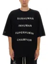 Rick Owens X Champion Men's Tshirt Tommy In Black