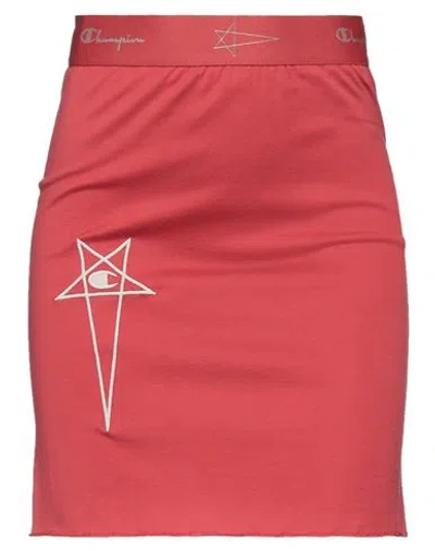 Rick Owens X Champion Woman Mini Skirt Tomato Red Size M Cotton