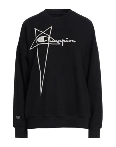 RICK OWENS X CHAMPION RICK OWENS X CHAMPION WOMAN SWEATSHIRT BLACK SIZE S COTTON