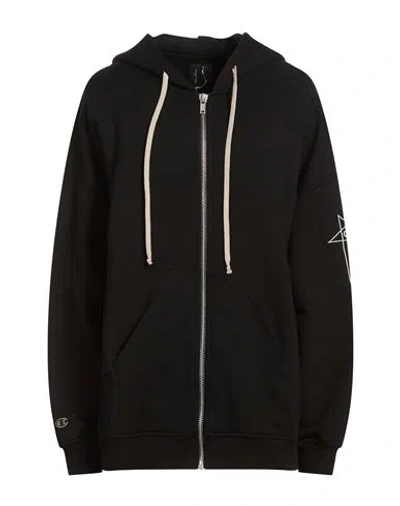 Rick Owens X Champion Woman Sweatshirt Black Size Xs Cotton, Elastane