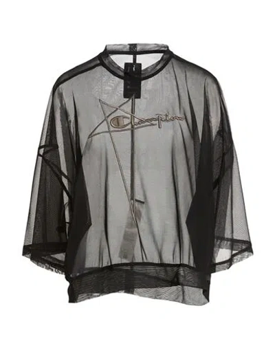 Rick Owens X Champion Woman T-shirt Black Size S Polyamide, Elastane