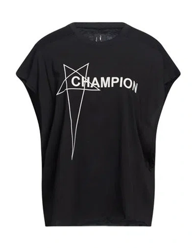 Rick Owens X Champion Woman T-shirt Black Size Xs Cotton