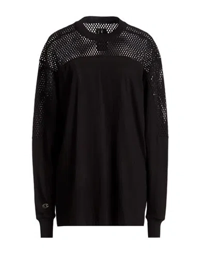 Rick Owens X Champion Woman T-shirt Black Size Xs Cotton