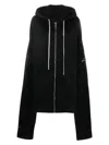 Rick Owens X Champion Oversized Zip-up Hoodie In Black For Women In Black