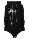 Rick Owens X Champion Logo-embroidered Organic-cotton Hoodie In Black