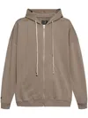 Rick Owens X Champion Zip-up Organic Cotton Hood In Grey