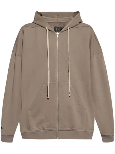 Rick Owens X Champion Zip-up Organic Cotton Hood In Grey