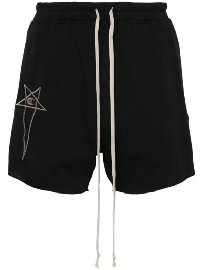 Rick Owens X Champion Dolphin Boxers Cotton Shorts In Black
