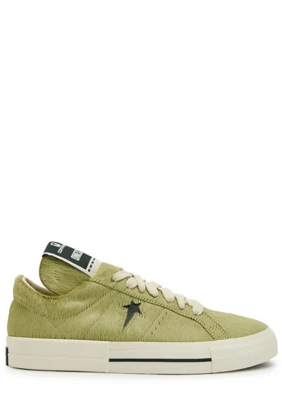 Rick Owens X Converse Dkshdw Calf-hair Sneakers In Green