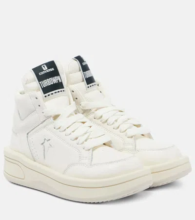 Rick Owens X Converse Turbowpn Leather High-top Sneakers In White
