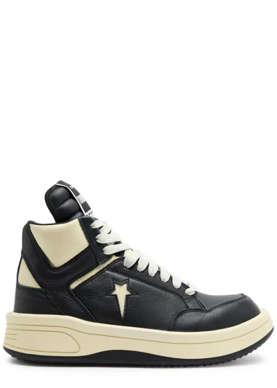 Rick Owens X Converse Turbowpn Panelled Leather Sneakers In Black
