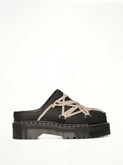 Rick Owens X Dr. Marten Quad Sole Megalace Mule In Black