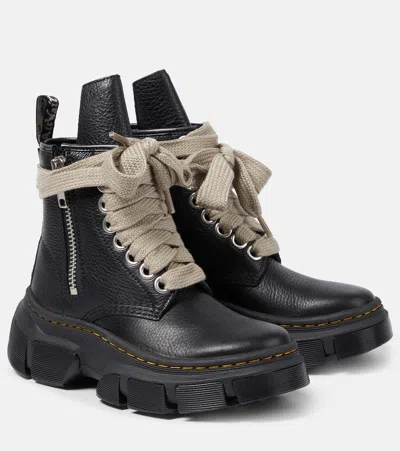 Rick Owens X Dr. Martens 1460 Dmxl Jumbo Lace Leather Boots In Black