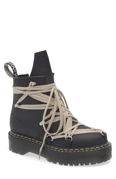 Rick Owens Dr Martens 1460 Quad Sole Megalace Leather Lace-up Boots In Black