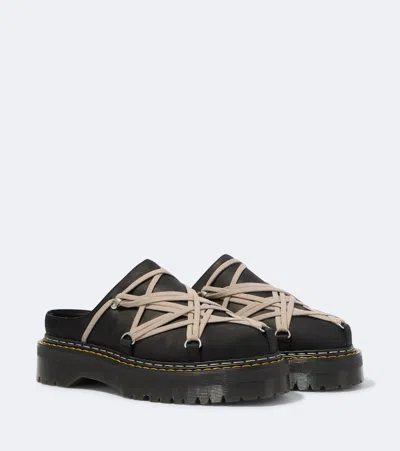 Rick Owens X Dr. Martens Quad Sole Megalace Slip-ons In Black