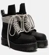 Rick Owens X Dr. Martens Quad Platform Leather Boots In Black
