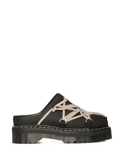 Rick Owens X Dr. Martens Quad Sole Megalace Slip-ons In Black
