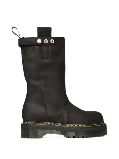 Rick Owens X Dr. Martens Quad Sole Mid-calf Boots In Black