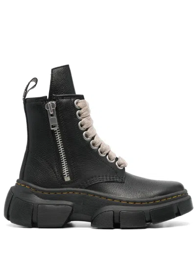 RICK OWENS X DR. MARTENS 1460 LEATHER BOOTS