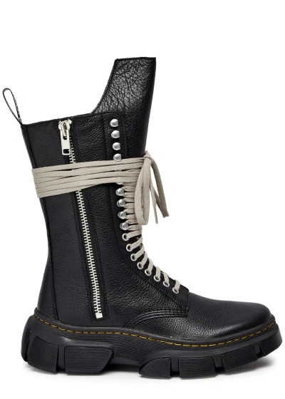 Rick Owens X Dr. Martens Jumbo Leather Boots In Black